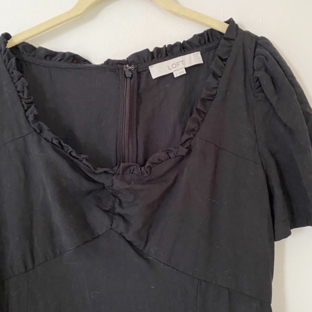 Loft Black Cinched Midi Dress